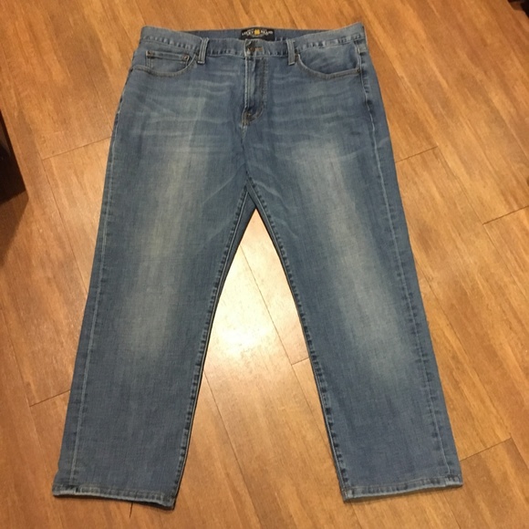Lucky 221 Original Straight Mens Blue Jeans 38×28 - Picture 3 of 7